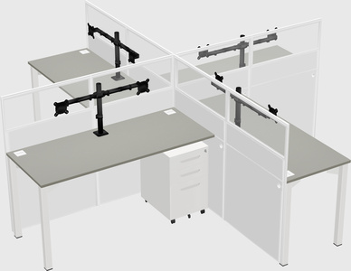 Quad office cubicles