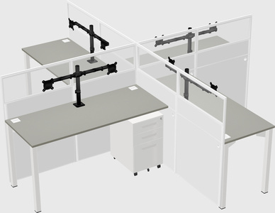 Quad office cubicles