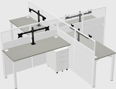 Quad office cubicles