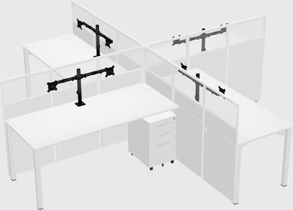 Quad office cubicles