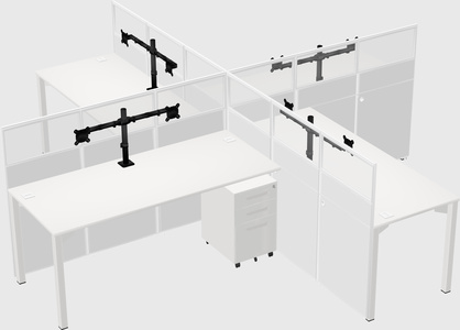 Quad office cubicles