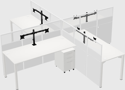 Quad office cubicles