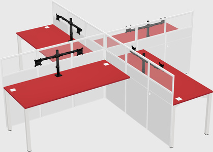 Quad office cubicles