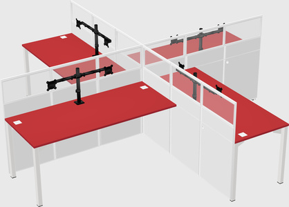 Quad office cubicles