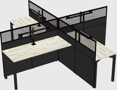 Quad office cubicles