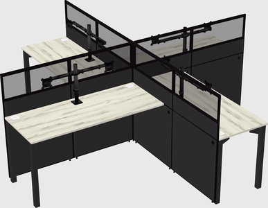 Quad office cubicles
