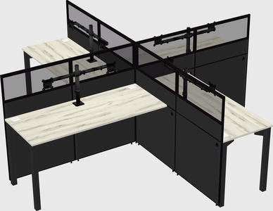 Quad office cubicles