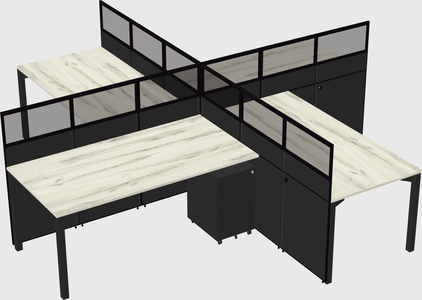 Quad office cubicles