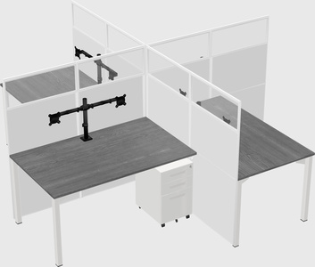 Quad office cubicles