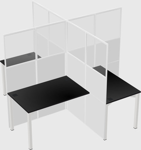 Quad office cubicles