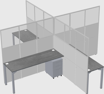 Quad office cubicles