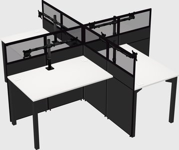 Quad office cubicles