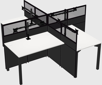 Quad office cubicles