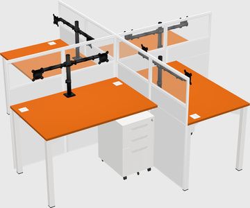 Quad office cubicles