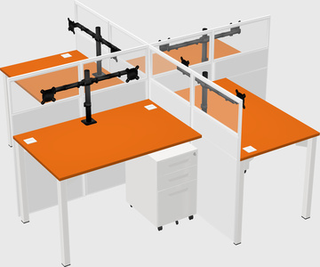 Quad office cubicles