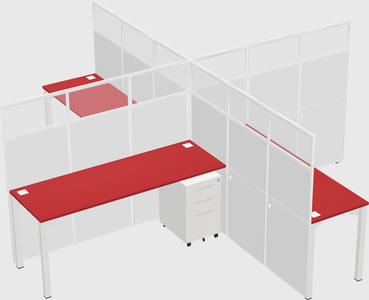 Quad office cubicles