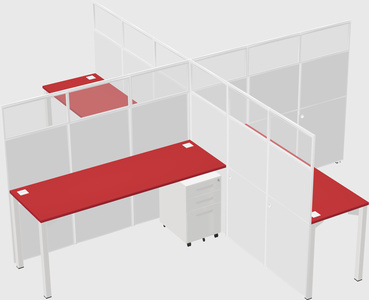 Quad office cubicles