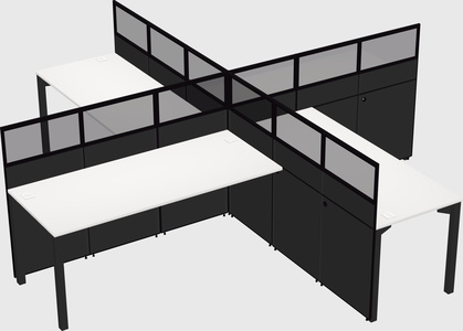 Quad office cubicles