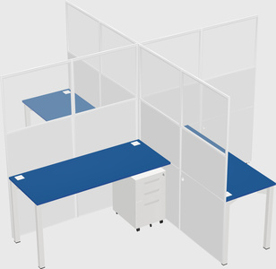 Quad office cubicles