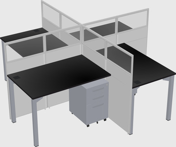 Quad office cubicles