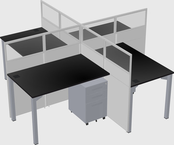 Quad office cubicles