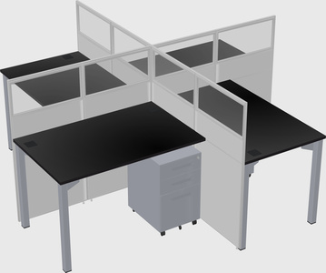 Quad office cubicles