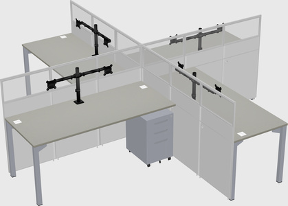 Quad office cubicles