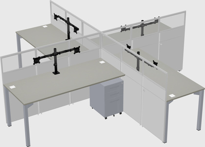 Quad office cubicles