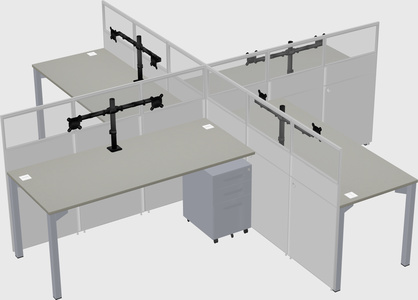 Quad office cubicles