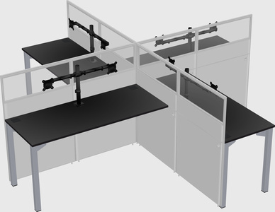 Quad office cubicles