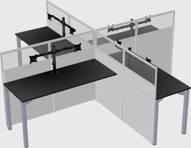 Quad office cubicles