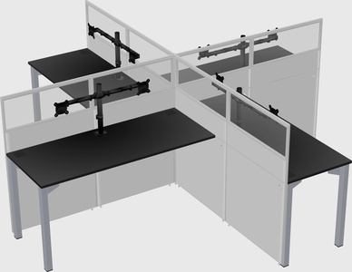 Quad office cubicles