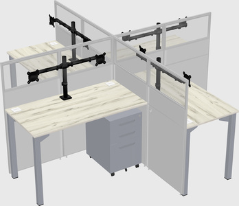 Quad office cubicles