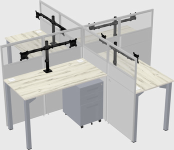 Quad office cubicles
