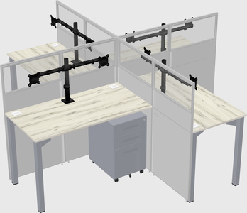 Quad office cubicles