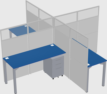 Quad office cubicles