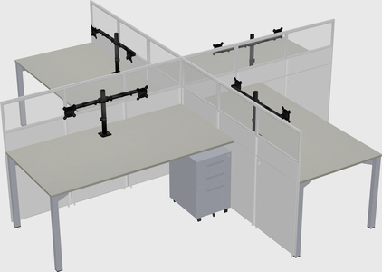 Quad office cubicles