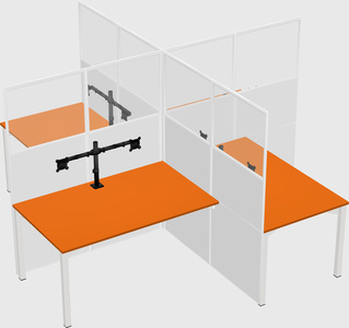 Quad office cubicles
