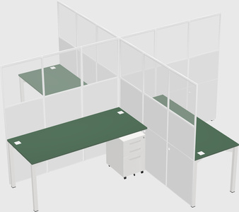 Quad office cubicles