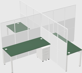 Quad office cubicles