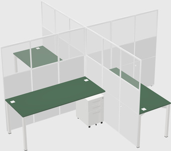 Quad office cubicles