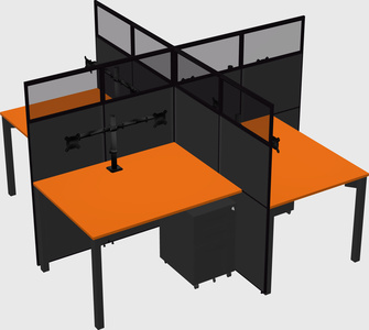 Quad office cubicles
