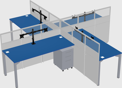 Quad office cubicles