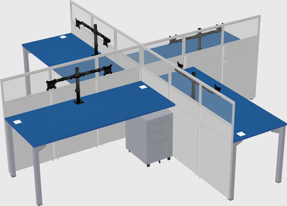 Quad office cubicles