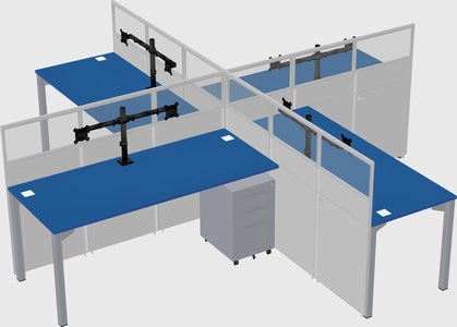 Quad office cubicles