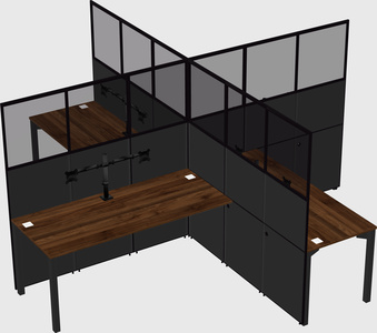 Quad office cubicles