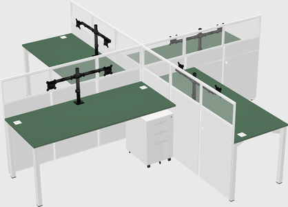 Quad office cubicles