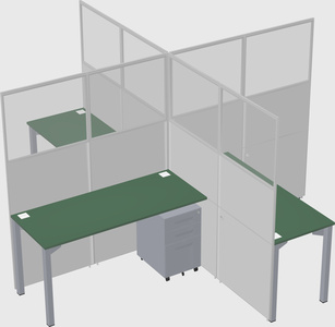 Quad office cubicles
