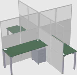 Quad office cubicles