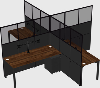 Quad office cubicles